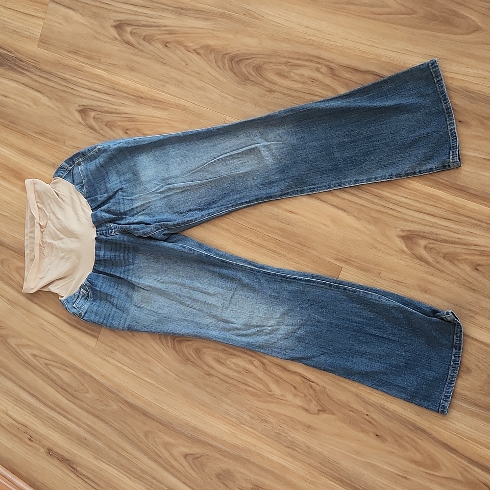 Indigo Blue Maternity Jeans, Size Large, Medium Wash